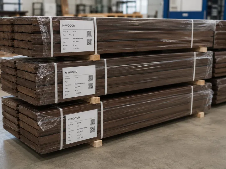 Готовая партия с маркировкой N-WOOD для отгрузки